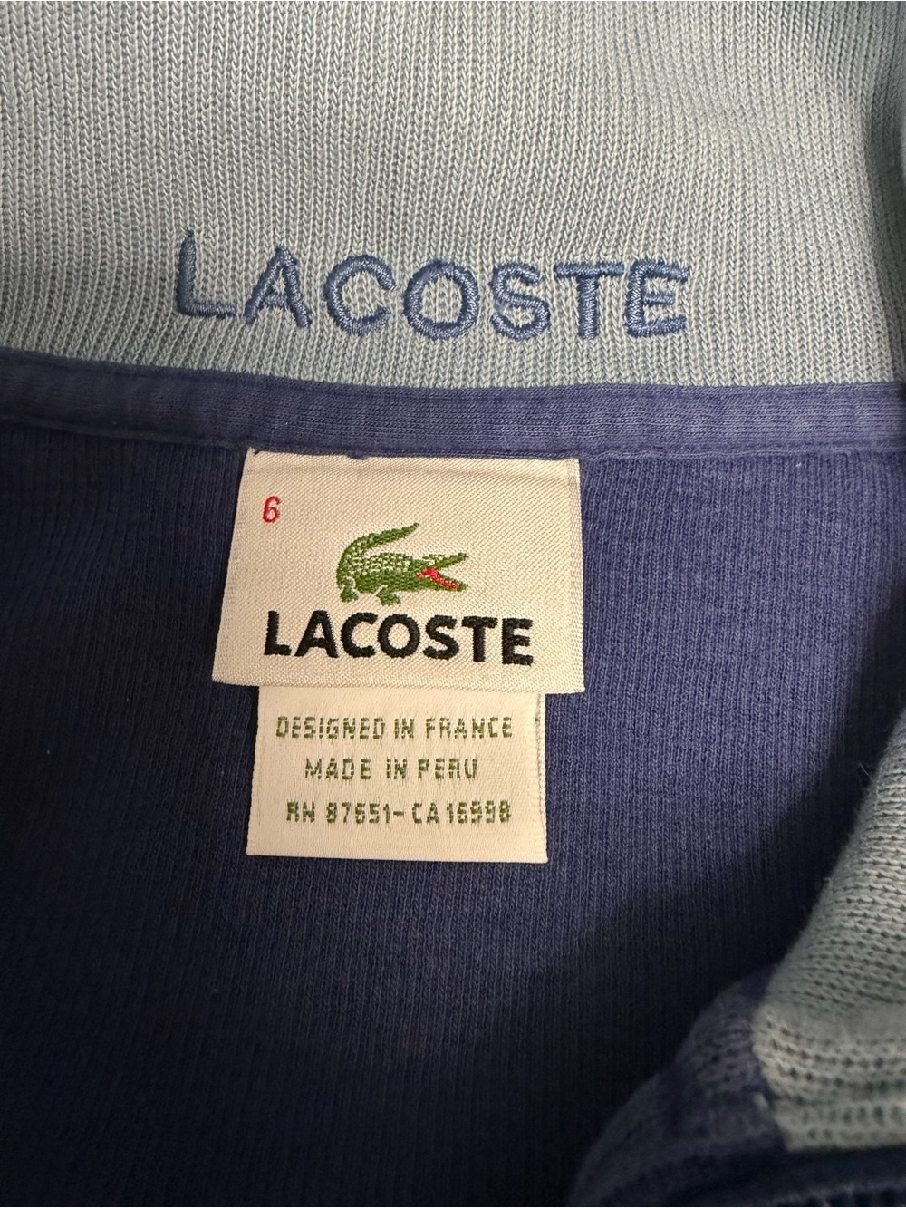 Lacoste Men’s Two-Tone Blue Crewneck Sweater